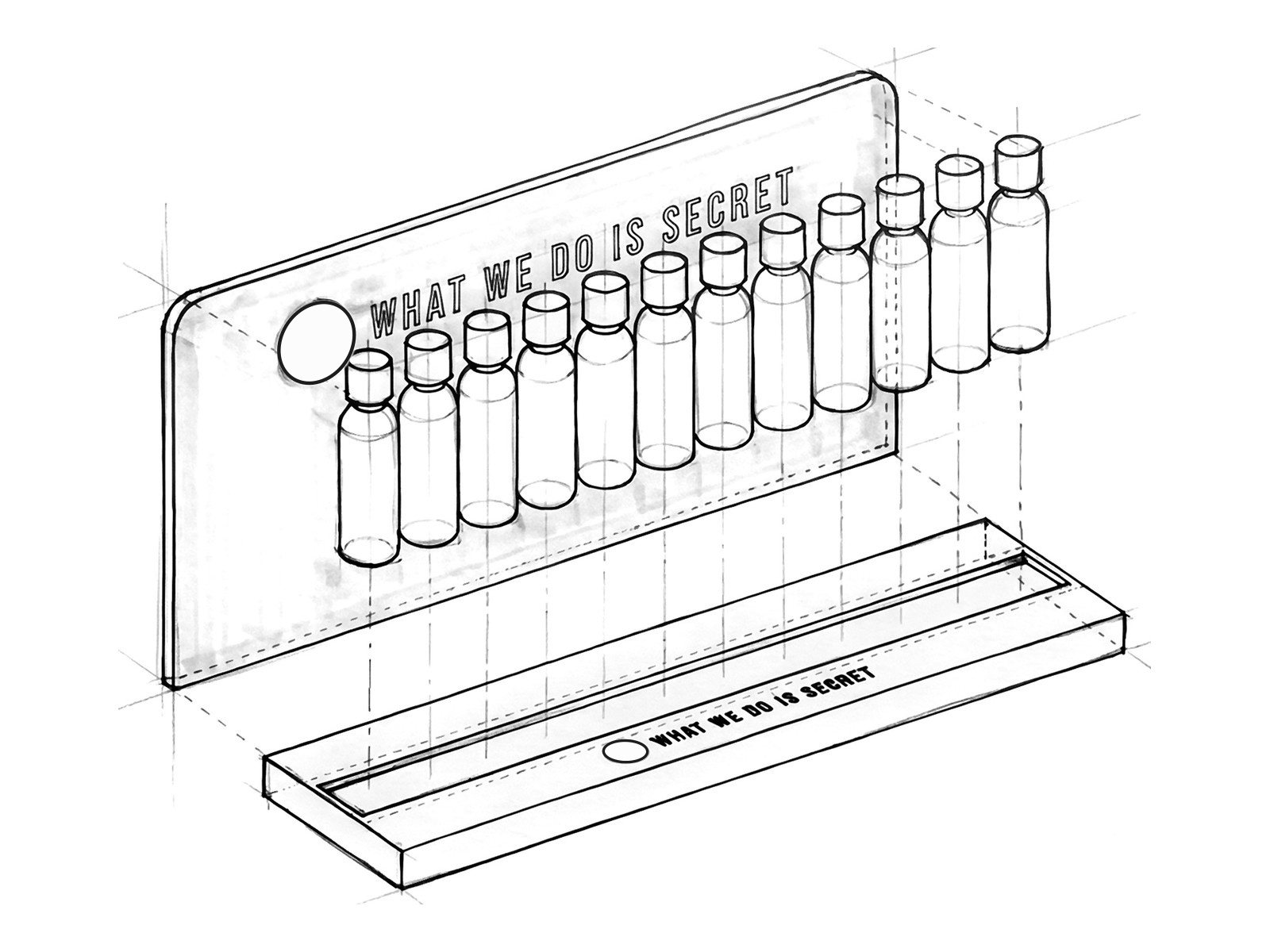 Sketch of the counter display, exploded view