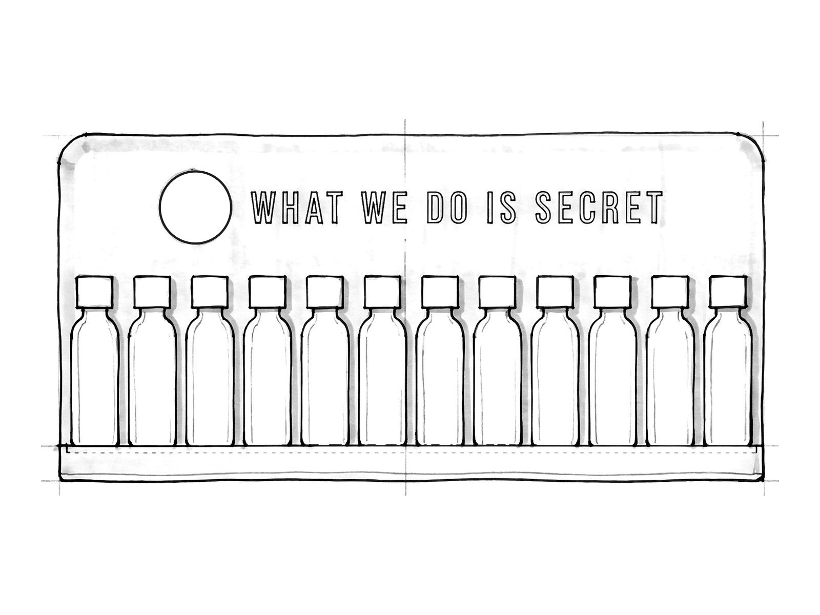 Sketch of the counter display, front view