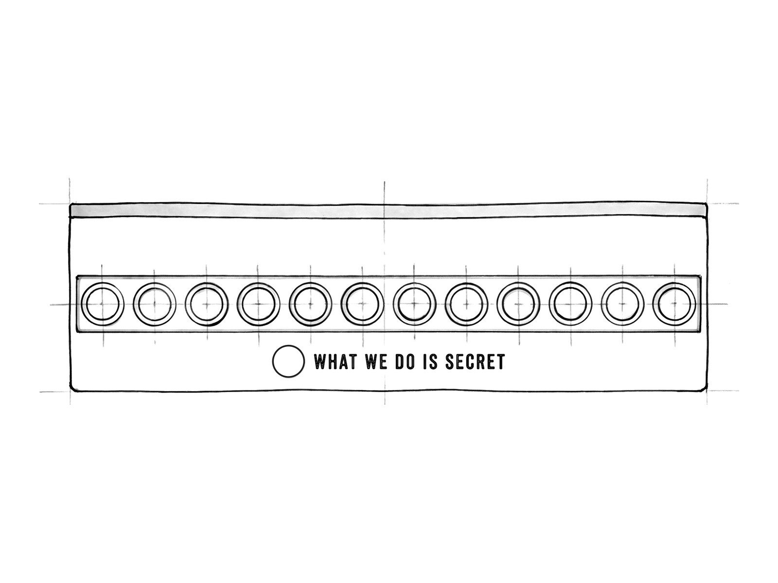 Sketch of the counter display, top view